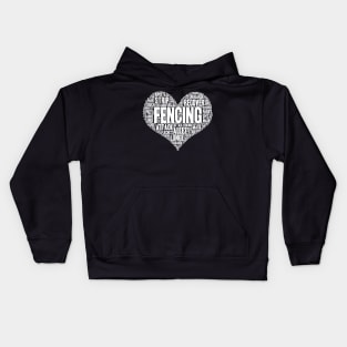 Fencing Heart Saber Epee Fence Gift product Kids Hoodie